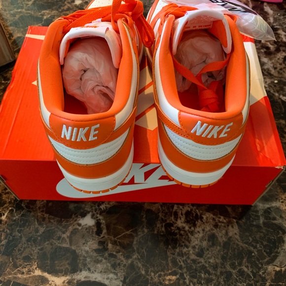 SB Nike Dunks Orange and White Low-Tops